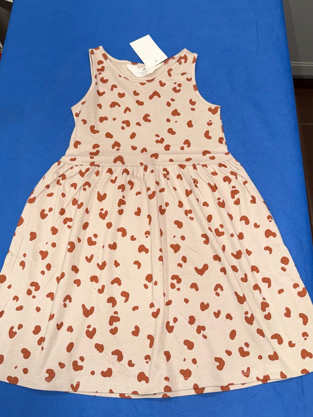 H&M Pink Dress with Rust Heart Print